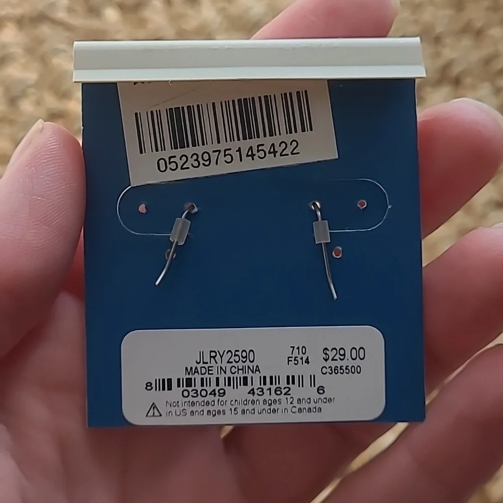 Lucky Brand bronze and green gem cut dangle earrings - Picture 2 of 2